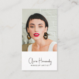 Modern Makeup Artist Photo QR Code Business Card
