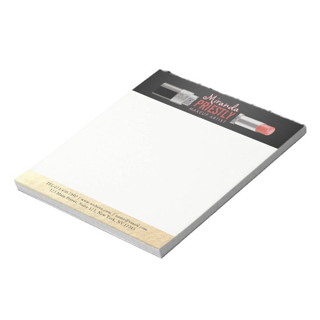 Modern Makeup Artist Stylist Beauty Salon Lipstick Notepad (Rotated)