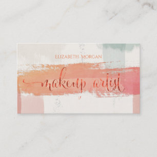 Modern Makeup Artist Watercolor Brush Stroke Business Card