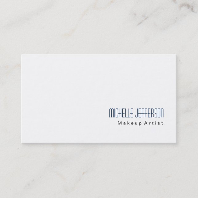 Modern Makeup Artist White Stylish Business Card (Front)