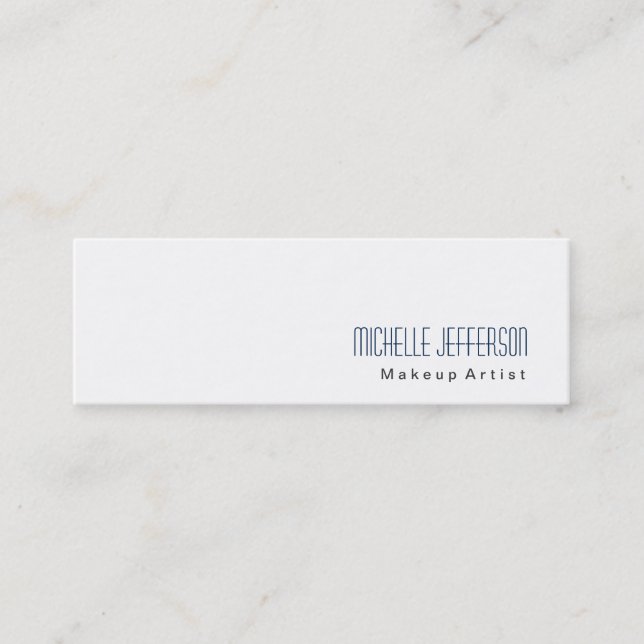 Modern Makeup Artist White Stylish Business Card (Front)
