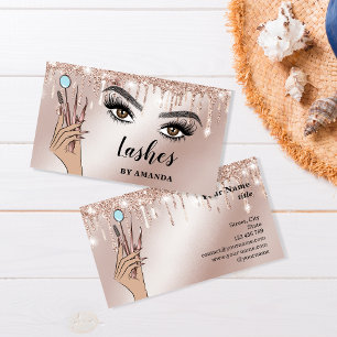 Modern Makeup Eyebrow Eyes Lashes Girly Business Card