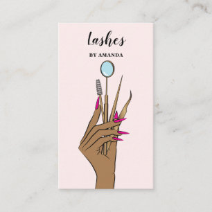 Modern Makeup Eyebrow Eyes Lashes Girly Business Card