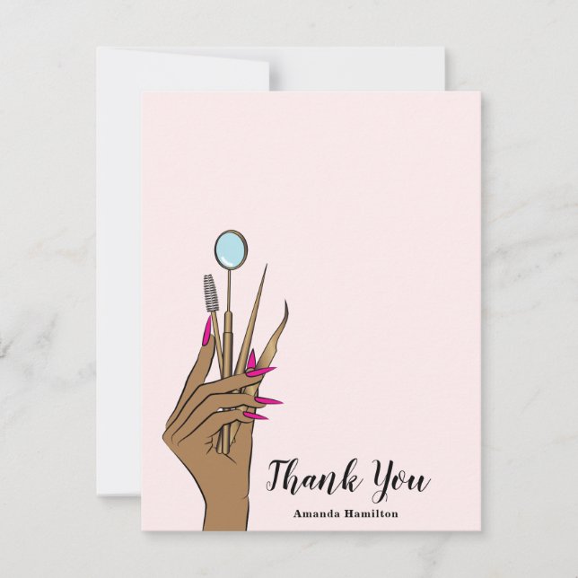 Modern Makeup Eyebrow Eyes Lashes Girly Card (Front)