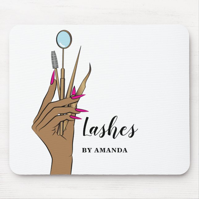 Modern Makeup Eyebrow Eyes Lashes Girly Mouse Pad (Front)
