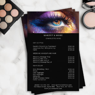 Modern, Makeup Photo Glitter Salon Price List  Flyer