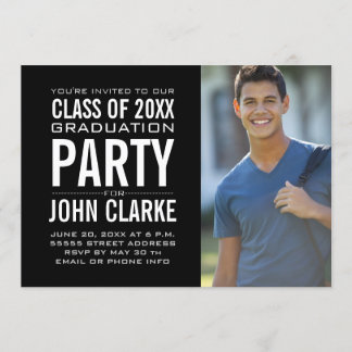 Modern Male Grad | Graduation Party Invitation