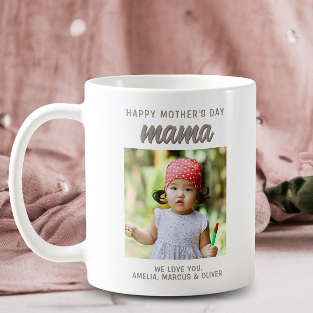 Modern Mama Kids Photo Happy Mother's Day  Coffee Mug (Creator Uploaded)