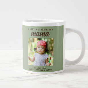 Modern Mama Kids Photo Mother's Day  Large Coffee Mug