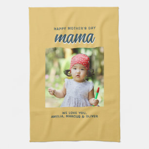 Modern Mama Kids Photo Mother's Day  Tea Towel