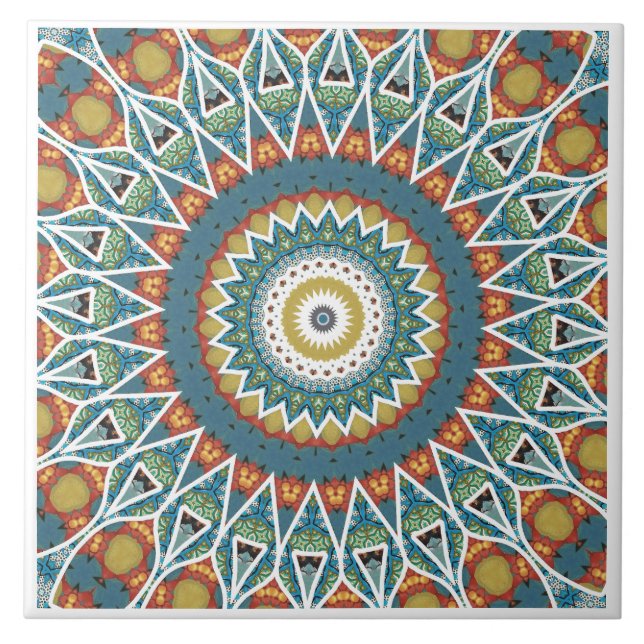 Modern Mandala Ceramic Tile (Front)