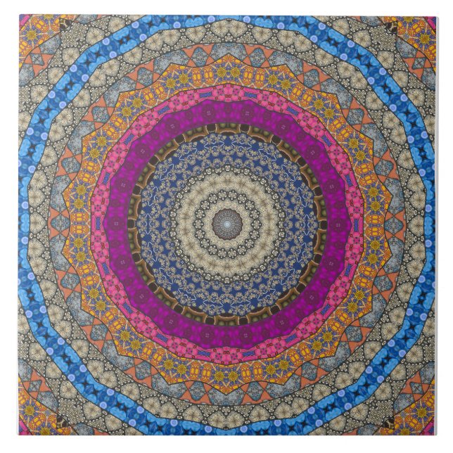 Modern Mandala Ceramic Tile (Front)