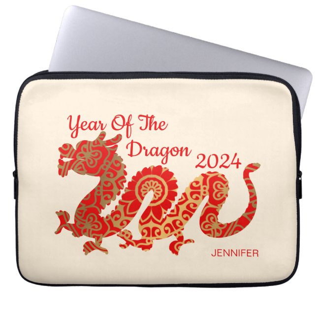 Modern Mandala Dragon 2024 Chinese New Year  Laptop Sleeve (Front)