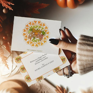 Modern Mandala Foliage Thanksgiving Postcard