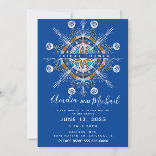 Modern Mandala Hand Drawn Boho Art Bridal Shower Invitation