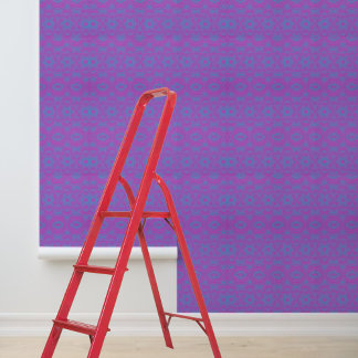 modern mandala pattern blue pink peel stick wallpaper