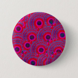 MODERN MANDALA ROSE COLOR PINK 6 CM ROUND BADGE