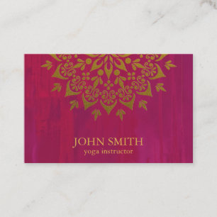 Modern Mandala Yoga Instructor Busines Business Ca Card