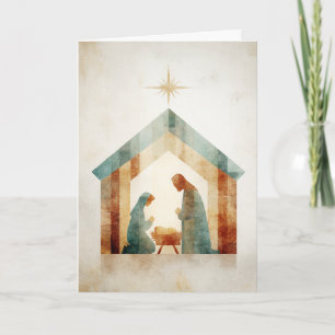 Modern Manger Scene Holiday Card