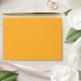 Modern Mango Yellow Plain Solid Colour Envelope