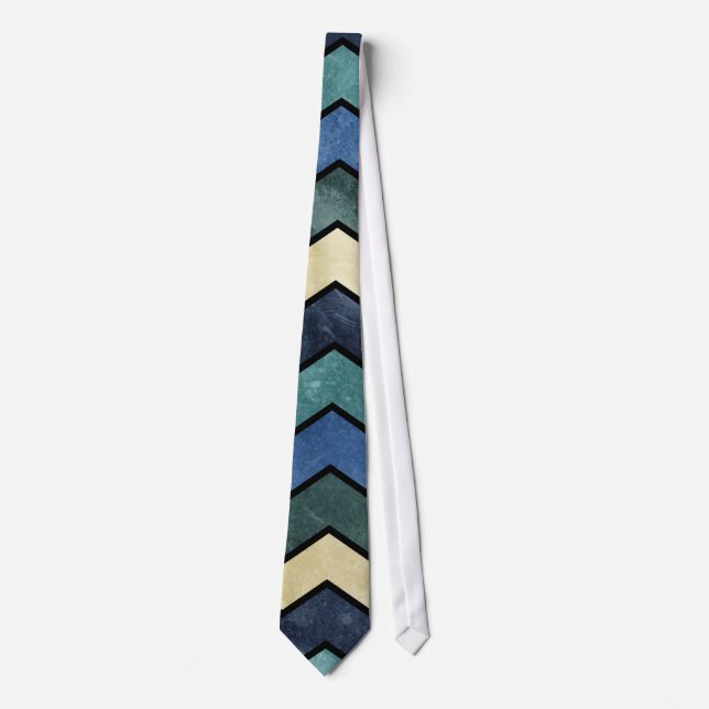 Modern Manly Blue Chevrons Tie (Front)
