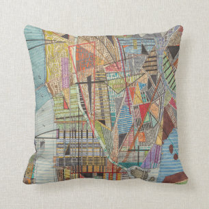 Modern Map of New York I Cushion