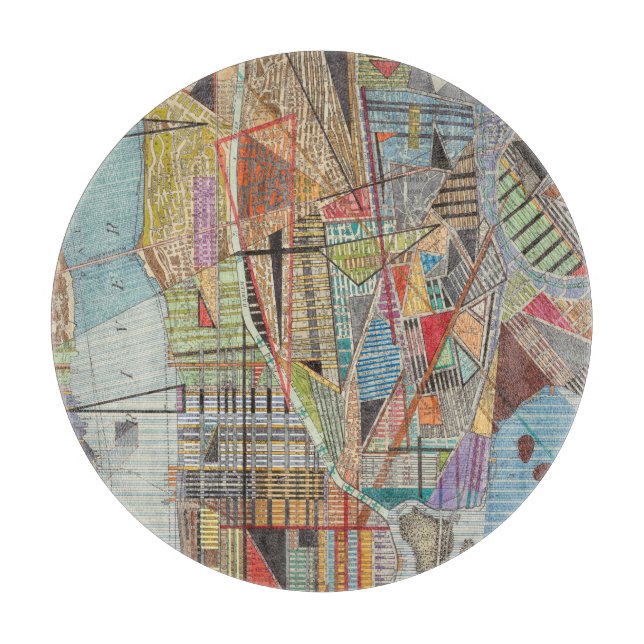 Modern Map of New York I Cutting Board (Front)