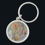 Modern Map of New York I Key Ring<br><div class="desc">A modern map of New York City in bright,  vibrant colours. Artist: Nikki Galapon</div>