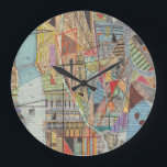 Modern Map of New York I Large Clock<br><div class="desc">A modern map of New York City in bright,  vibrant colours. Artist: Nikki Galapon</div>