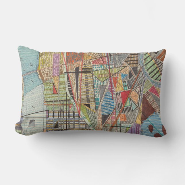Modern Map of New York I Lumbar Cushion (Front)
