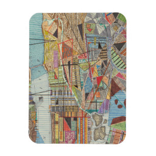 Modern Map of New York I Magnet