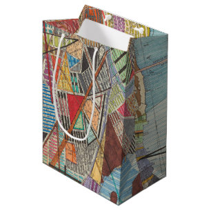 Modern Map of New York I Medium Gift Bag
