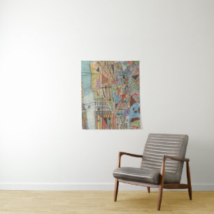 Modern Map of New York I Tapestry