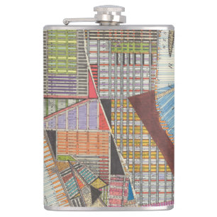Modern Map of New York II Hip Flask