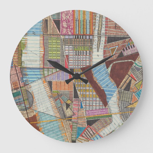 Modern Map of New York II Large Clock (Front)