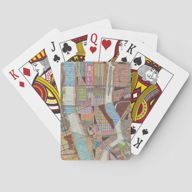 Modern Map of New York II Playing Cards (Back)