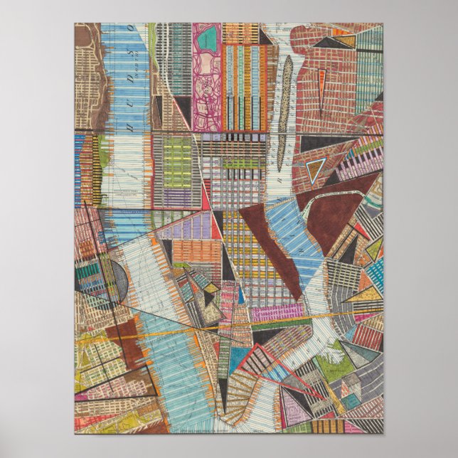 Modern Map of New York II Poster (Front)