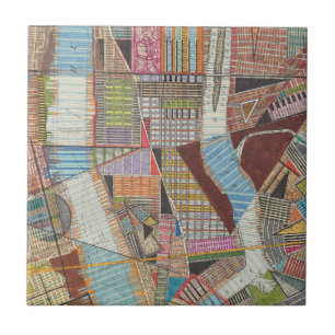 Modern Map of New York II Tile