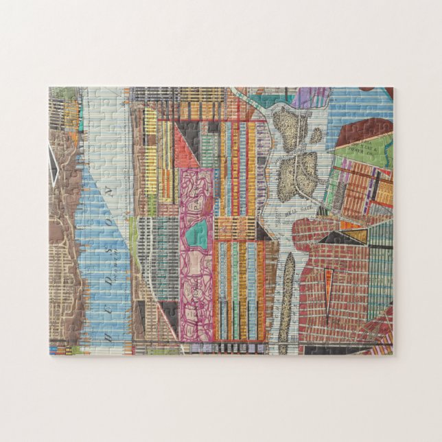 Modern Map of New York III Jigsaw Puzzle (Horizontal)