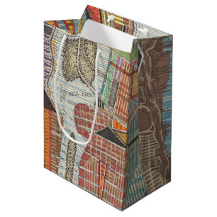 Modern Map of New York III Medium Gift Bag