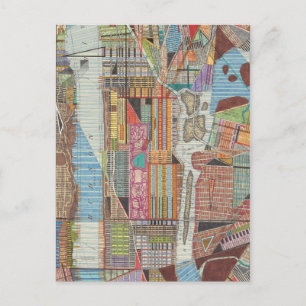Modern Map of New York III Postcard