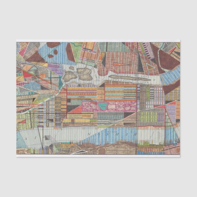 Modern Map of New York III Tissue Paper (Front)