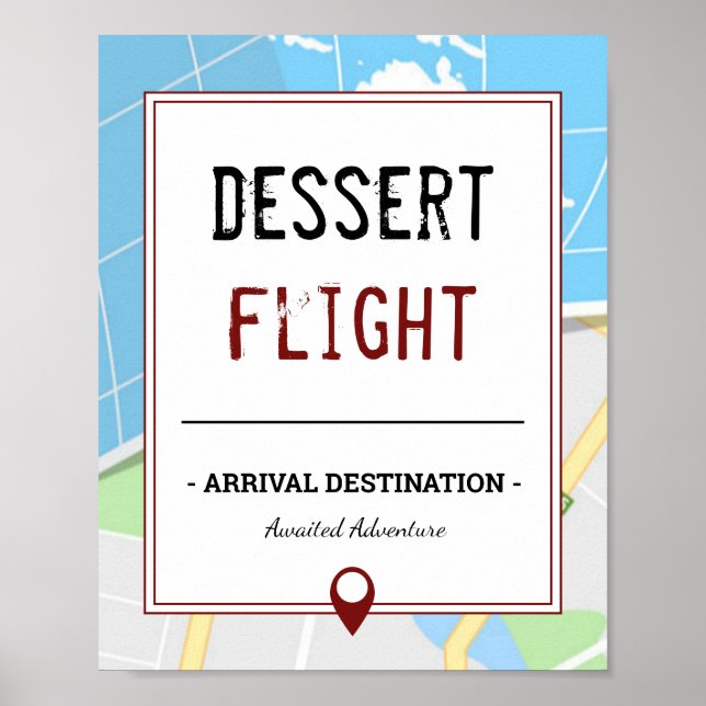 Modern Map  |  Travel  |  Dessert Sign (Front)