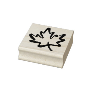 Modern Maple Leaf Canada Day Flag Symbol Red Rubber Stamp