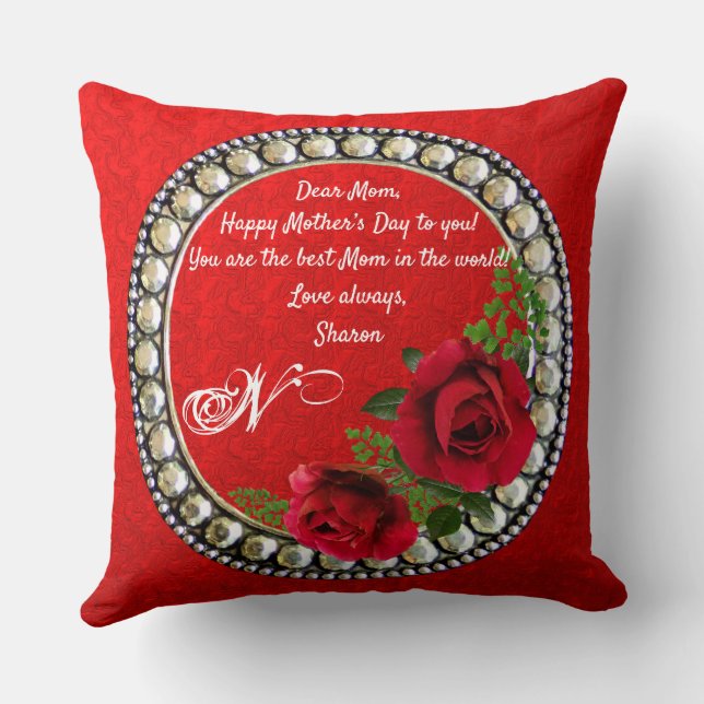 Modern Marble Abstract Double Sided 2 Designs Rose Cushion (Back)