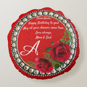 Modern Marble Abstract Double Sided 2 Designs Rose Round Cushion