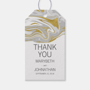 Modern Marble and Gold Wedding Thank You Gift Tag