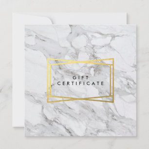 Modern Marble Background Salon Gift Certificate  