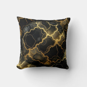 Modern Marble Black + Gold Luxury Cushion