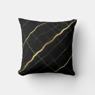 Modern Marble Black + Gold Luxury Cushion